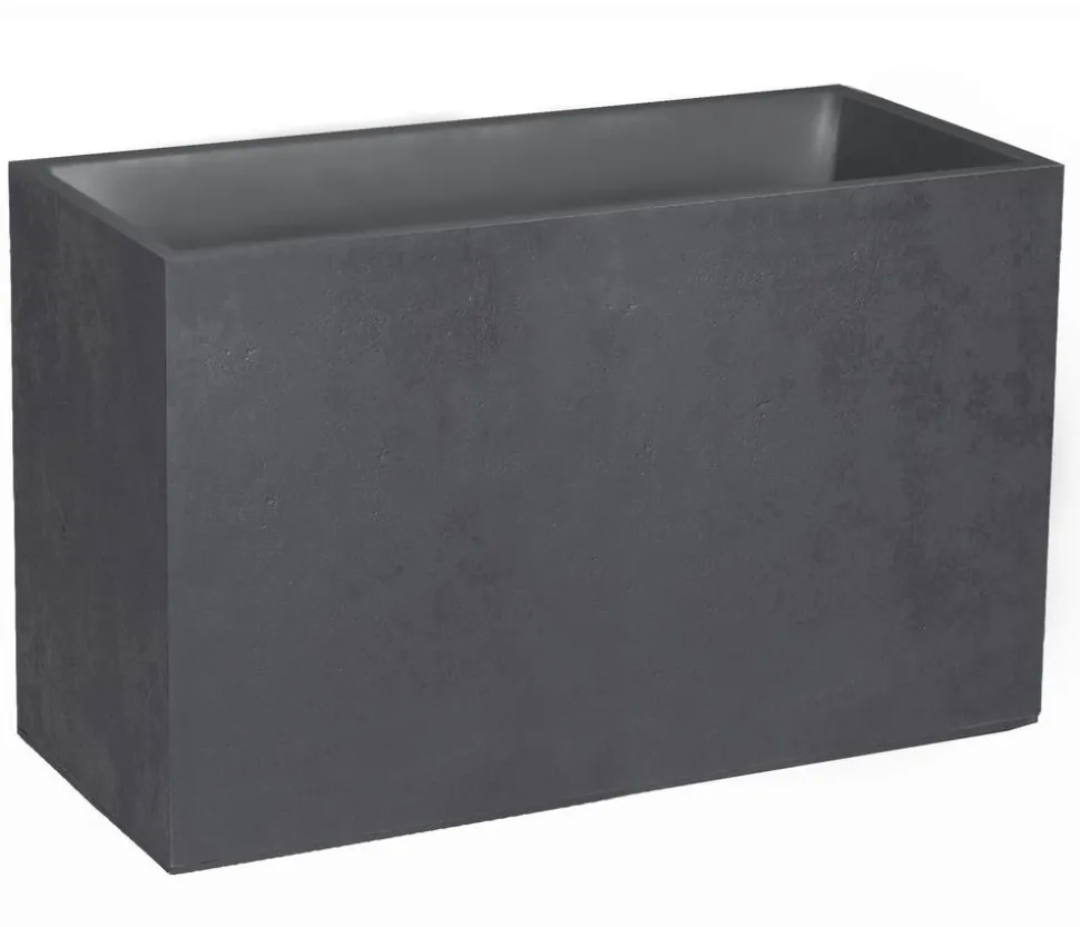 EDA Kunststoff-Blumenkasten Basalt, rechteckig, anthrazit, ca. B99,5/H60/T39,5 cm