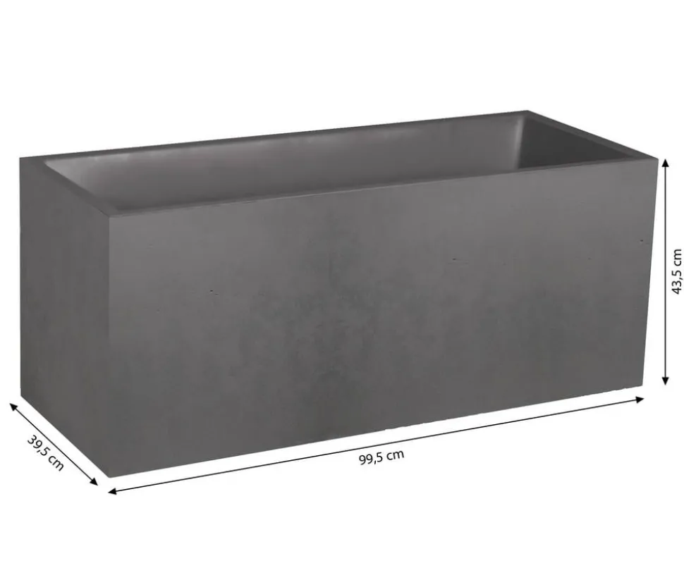 EDA Kunststoff-Kasten Basalt, anthrazit, rechteckig, ca. B99,5/H43,5/T39,5 cm