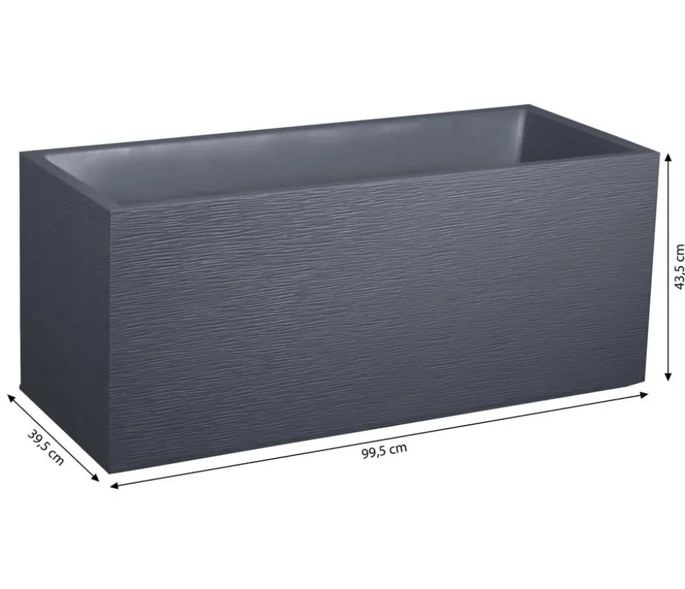 EDA Kunststoff-Kasten Graphit, anthrazit, ca. B99,5/H43,5/T39,5 cm