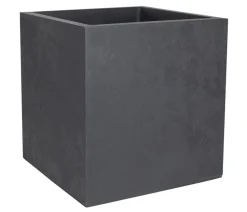 EDA Kunststoff-Pflanztopf Basalt Up, quadratisch, anthrazit