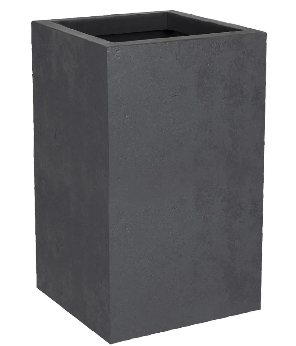 EDA Kunststoff-Topf Basalt Up, quadratisch, ca. B30/H50/T30 cm