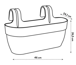 elho Kunststoff-Balkonhängetopf Vibia Campana Easy, länglich