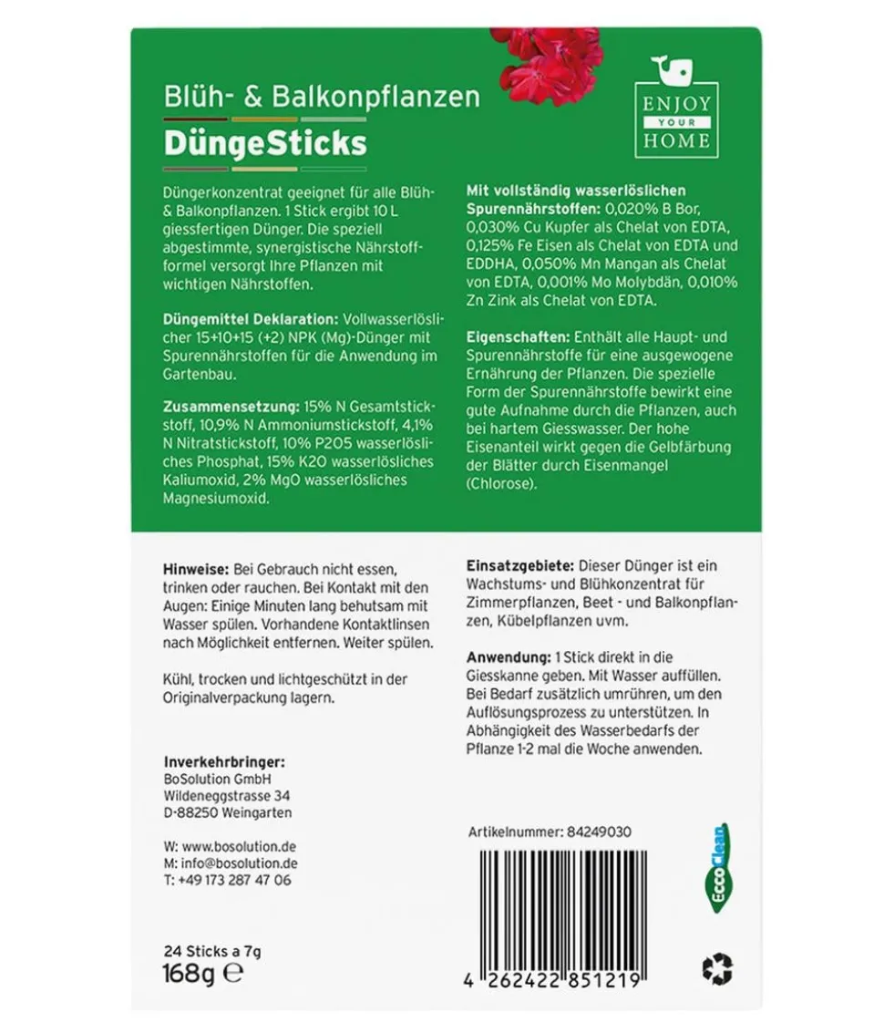 Enjoy Your Home Balkon- & Blühpflanzen DüngeSticks, 24 Stk.