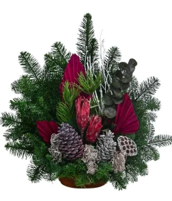Grabgesteck aus Nobilis-Tanne, dunkelrot, ca. B45/H45/T30 cm