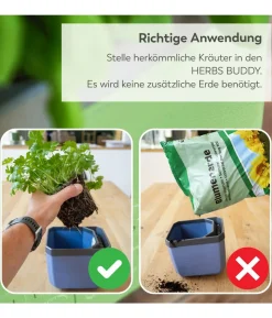 Gusta Garden Kräutertöpfe Herbs Buddy, ca. B19/H14,3/T13,6 cm, 3er-Set