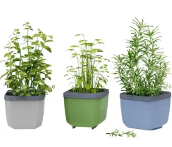 Gusta Garden Kräutertöpfe Herbs Buddy, ca. B19/H14,3/T13,6 cm, 3er-Set