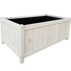 Habau Holz-Pflanzkasten, hellgrau, ca. B79,5/H35/T46,5 cm