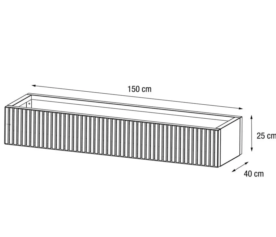 Herstera Metall-Pflanzkasten Deco Planter Xic LED, rechteckig, schwarz/natur