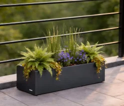 Herstera Metall-Pflanzkasten Cube Balcony, rechteckig, anthrazit