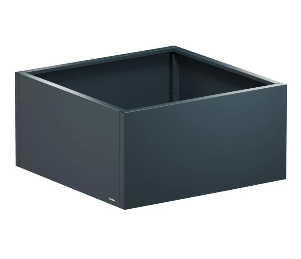 Herstera Metall-Pflanzkasten Cube Low LED, quadratisch, anthrazit, ca. B100/H50/T100 cm
