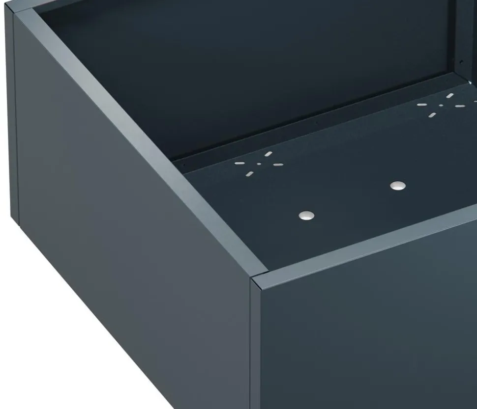 Herstera Metall-Pflanzkasten Cube Low LED, quadratisch, anthrazit, ca. B100/H50/T100 cm