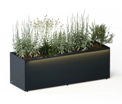 Herstera Metall-Pflanzkasten Cube LED, rechteckig, anthrazit