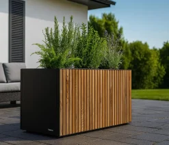 Herstera Metall-Pflanzkasten Deco Planter, rechteckig, schwarz/natur