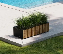 Herstera Metall-Pflanzkasten Deco Planter Xic, rechteckig, schwarz/natur