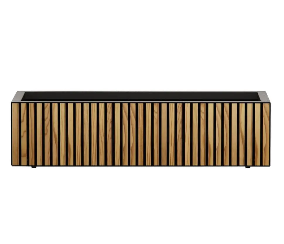 Herstera Metall-Pflanzkasten Deco Planter Xic, rechteckig, schwarz/natur