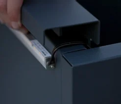 Herstera Metall-Pflanzkasten Cube LED mit Verbindungsstück, anthrazit