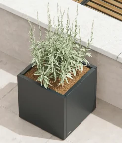 Herstera Metall-Pflanztopf Cube, quadratisch, anthrazit