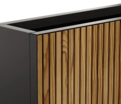 Herstera Metall-Raumtrenner Deco Planter, rechteckig, schwarz/natur
