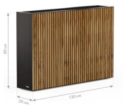 Herstera Metall-Raumtrenner Deco Planter, rechteckig, schwarz/natur