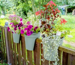 KHW Kunststoff-Geländertopf Flowerclip, rund, ca. Ø27/H27 cm, 3er-Set
