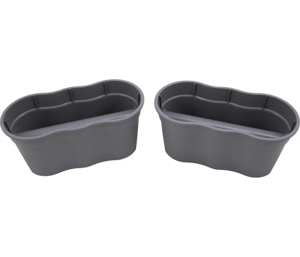 KHW Kunststoff-Geländertopf Flowerclip, ca. B57,5/H27/T27,7 cm, 2er-Set