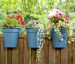 KHW Kunststoff-Geländertopf Flowerclip, rund, ca. Ø27/H27 cm, 3er-Set