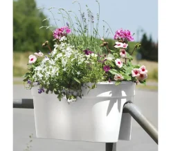 KHW Kunststoff-Geländertopf Flowerclip, ca. B57,5/H27/T27,7 cm, 2er-Set