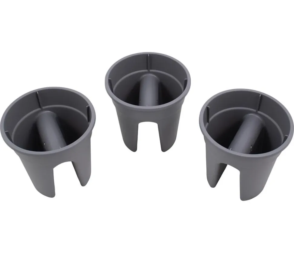 KHW Kunststoff-Geländertopf Flowerclip, rund, ca. Ø27/H27 cm, 3er-Set