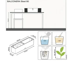 LECHUZA® Edelstahl-Kasten Balconcera Steel, rechteckig