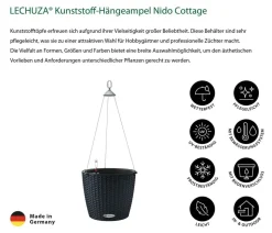 LECHUZA® Kunststoff-Hängeampel Nido Cottage