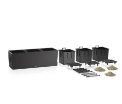 LECHUZA® Kunststoff-Kasten Trio Stone inkl. Pflanzeinsatz, rechteckig, ca. B132,5/H46,5/T44,5 cm