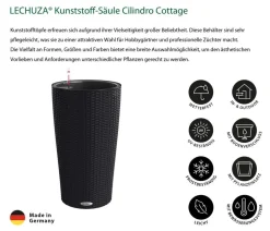 LECHUZA® Kunststoff-Säule Cilindro Cottage inkl. Pflanzeinsatz, konisch