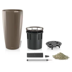 LECHUZA® Rondo hochglanz All-in-One-Set taupe, 15744