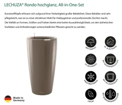 LECHUZA® Rondo hochglanz All-in-One-Set taupe, 15784