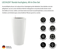 LECHUZA® Rondo hochglanz All-in-One-Set, weiß, 15780