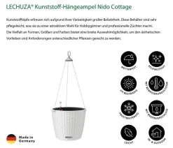 LECHUZA® Kunststoff-Hängeampel Nido Cottage