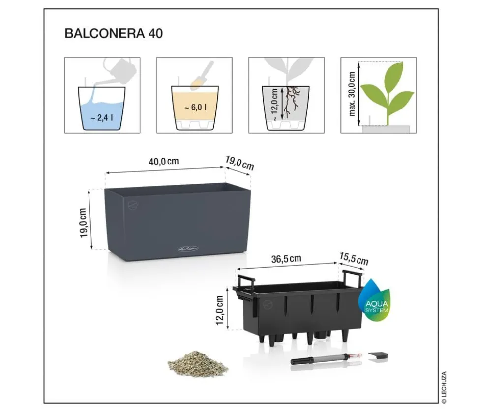 LECHUZA® Kunststoff-Kasten Balconera Cottage, rechteckig