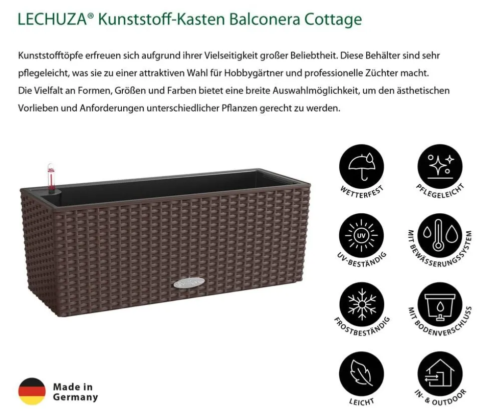 LECHUZA® Kunststoff-Kasten Balconera Cottage, rechteckig