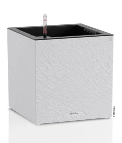 LECHUZA® Kunststoff-Topf Canto Slatestone inkl. Pflanzeinsatz, quadratisch