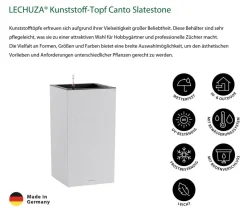 LECHUZA® Kunststoff-Topf Canto Slatestone inkl. Pflanzeinsatz, rechteckig