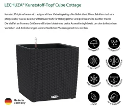 LECHUZA® Kunststoff-Topf Cube Cottage, quadratisch