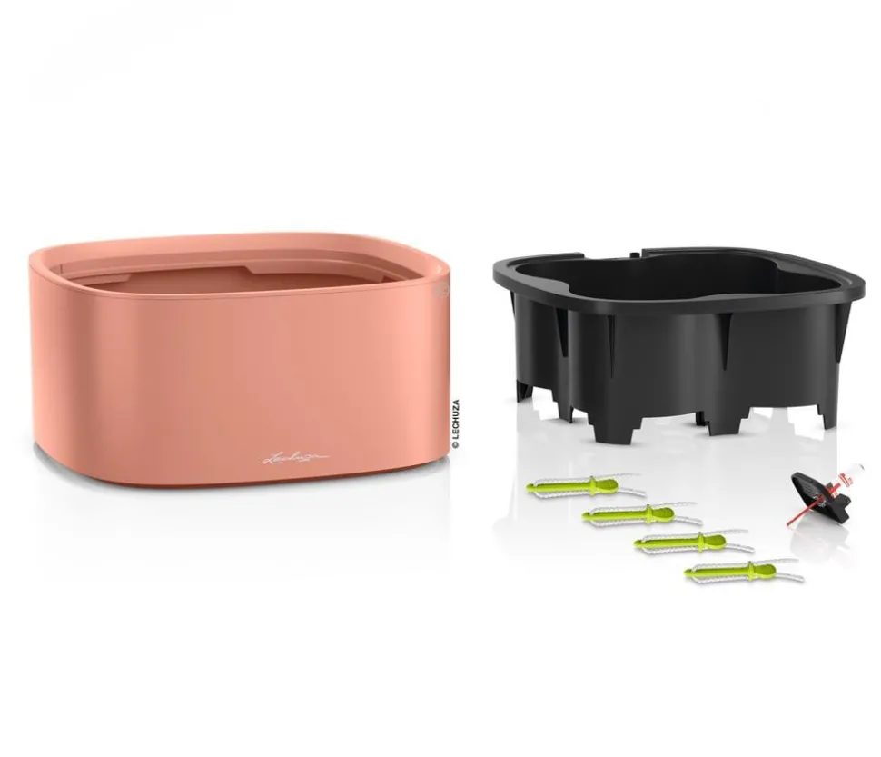 LECHUZA® Kunststoff-Topf PILA Color Stick-System, quadratisch, ca. B35/H16,6/T35 cm