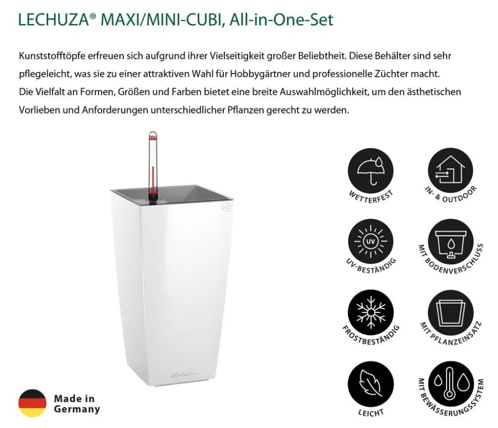 LECHUZA® MAXI/MINI-CUBI, All-in-One-Set, hochglanz