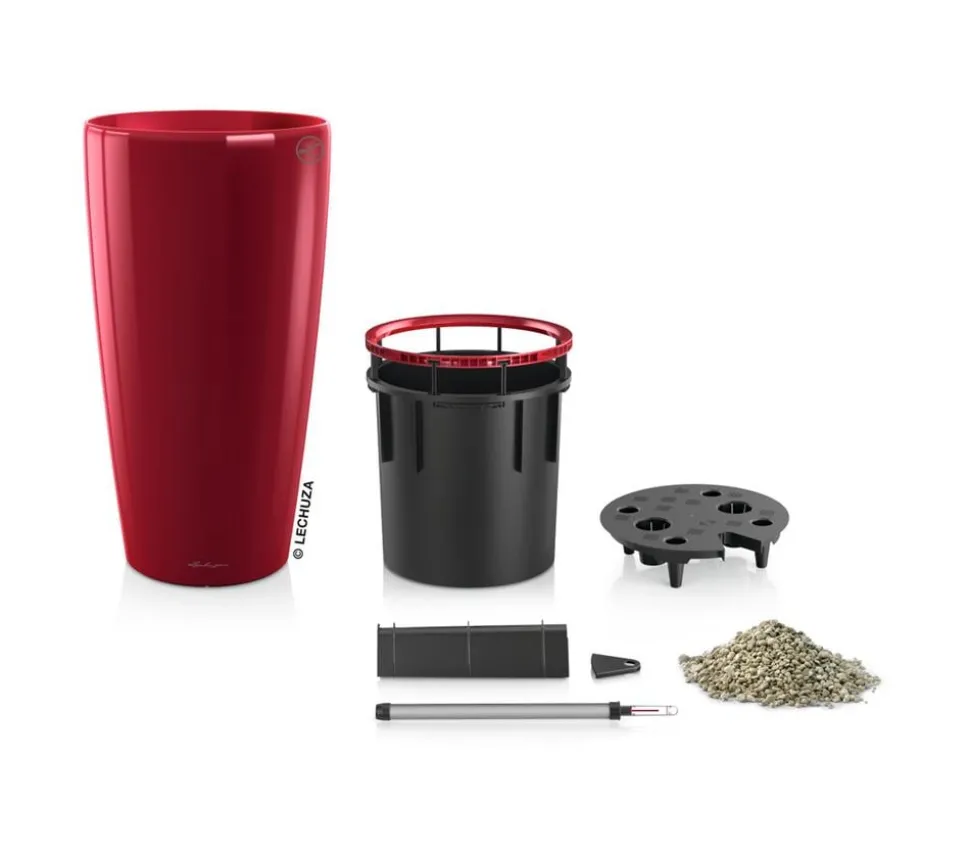 LECHUZA® Rondo hochglanz All-in-One-Set scarlet rot, 15799