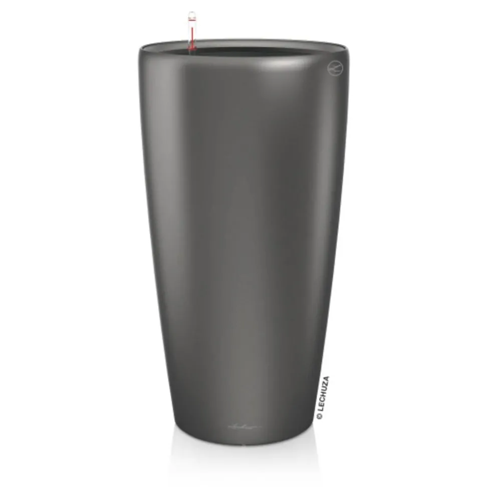LECHUZA® Rondo hochglanz All-in-One-Set anthrazit metallic, 15743