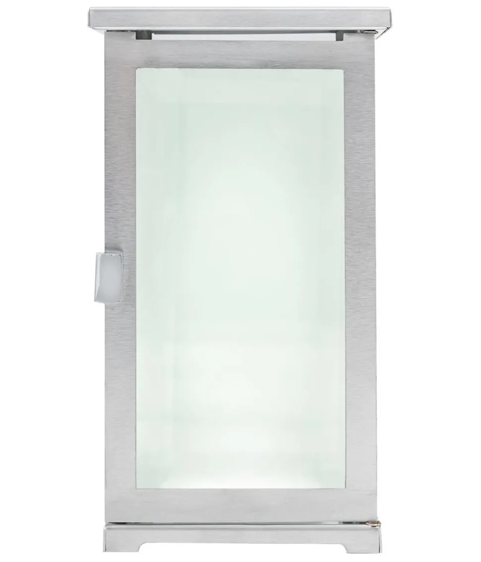 Moll Grablampe, Edelstahl/Facettenglas, ca. B11,5/H20,5/T11,5 cm