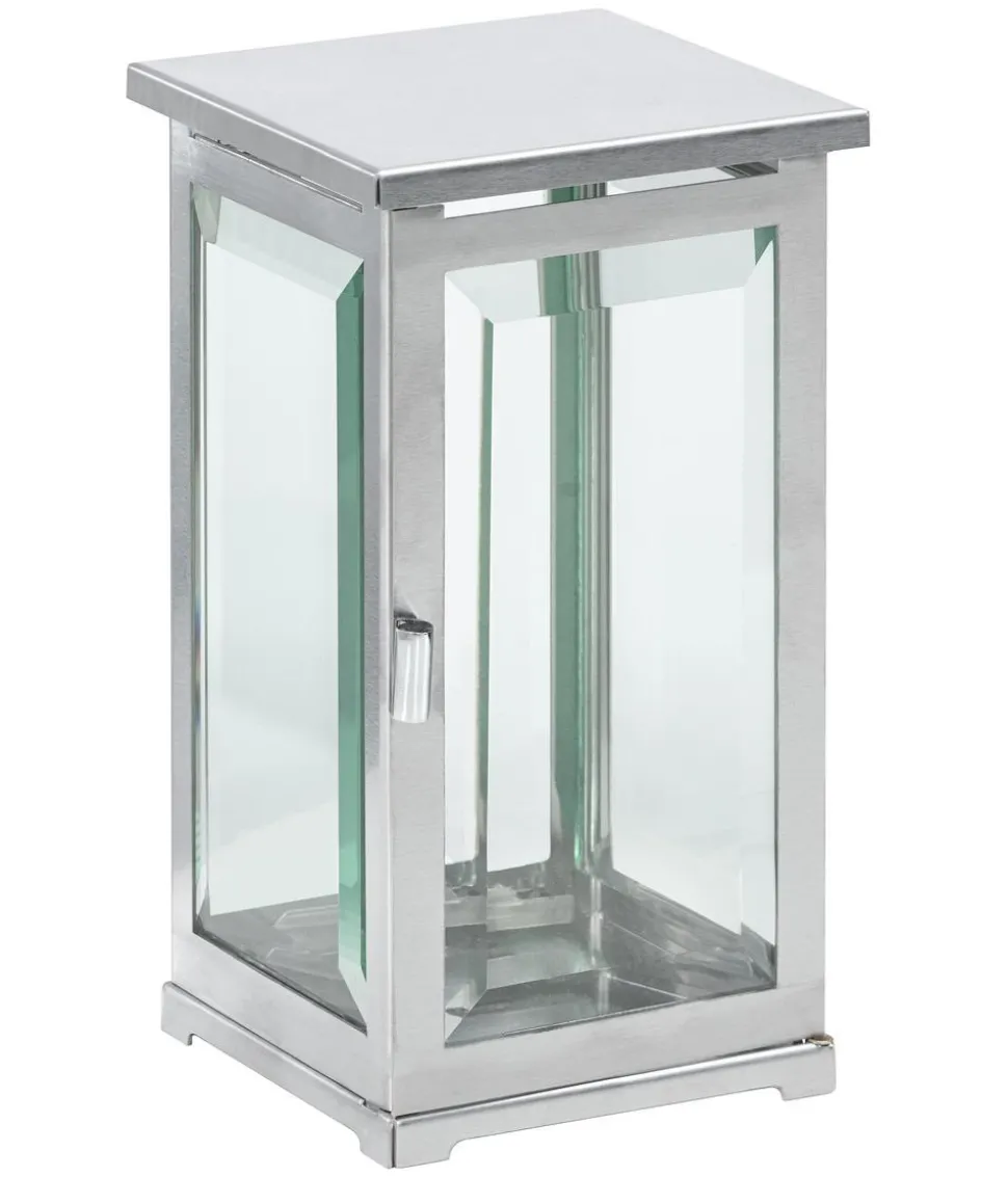 Moll Grablampe, Edelstahl/Facettenglas, ca. B11,5/H20,5/T11,5 cm