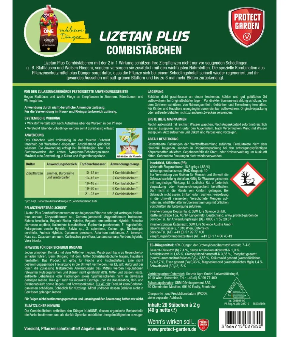 PROTECT GARDEN Lizetan Plus Combistäbchen