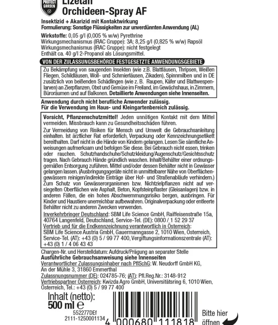 PROTECT GARDEN Lizetan Orchideen-Spray AF, 500 ml