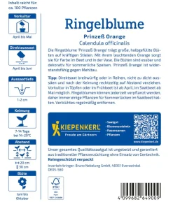 Ringelblume Prinzeß Orange, Saatgut von Kiepenkerl